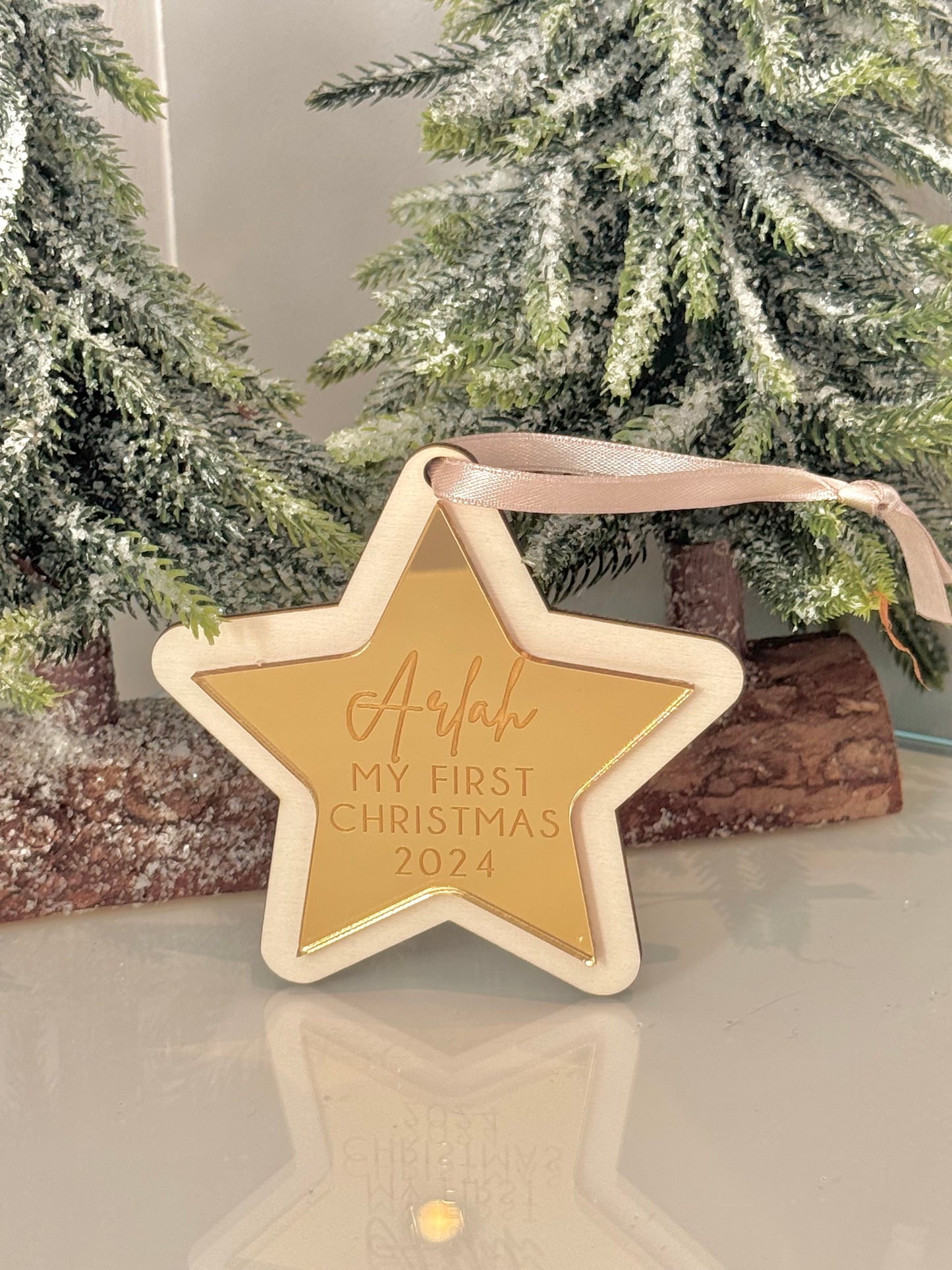 My First Christmas Star Bauble - Gold