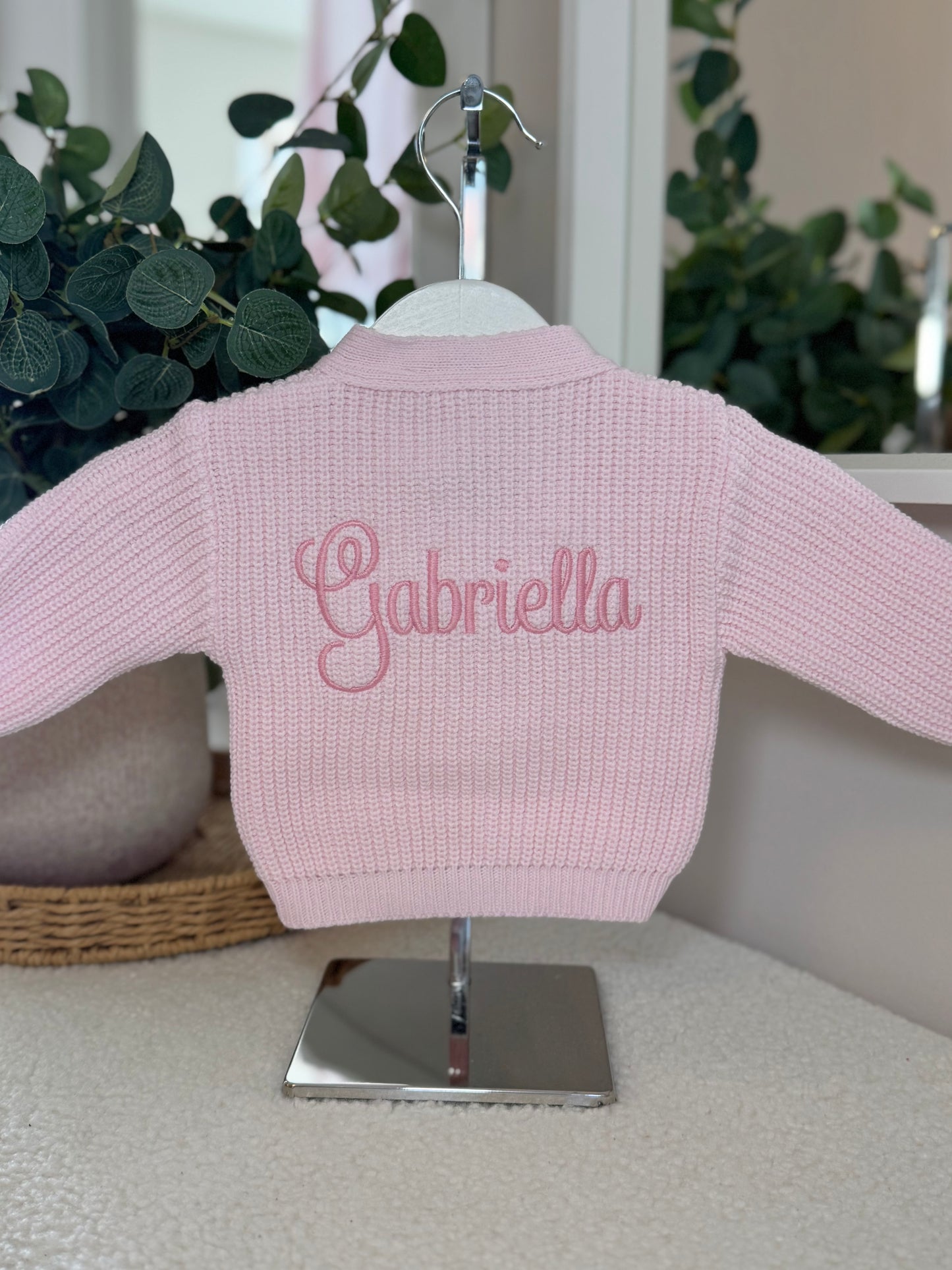 Knitted Personalised Baby Cardigan - Pink