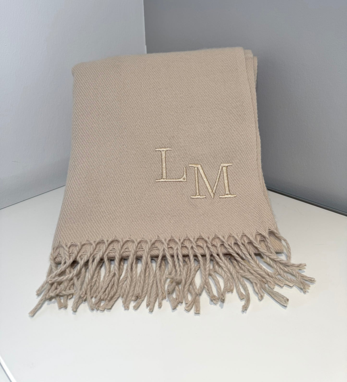 Personalised Luxury Scarf - Almond