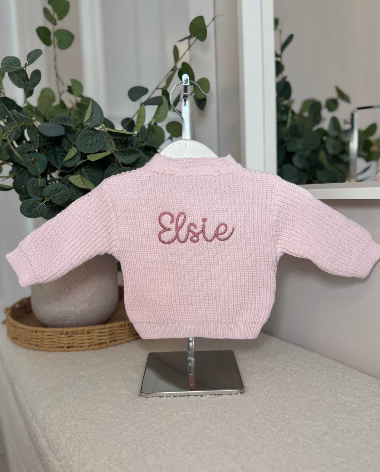 Knitted Personalised Baby Cardigan - Pink