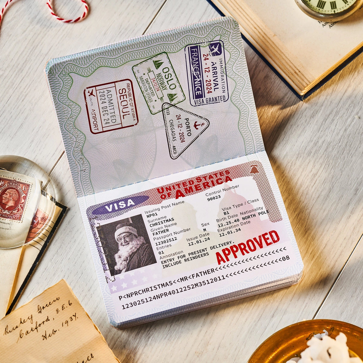 Santa Claus Christmas Passport & Stocking Filler