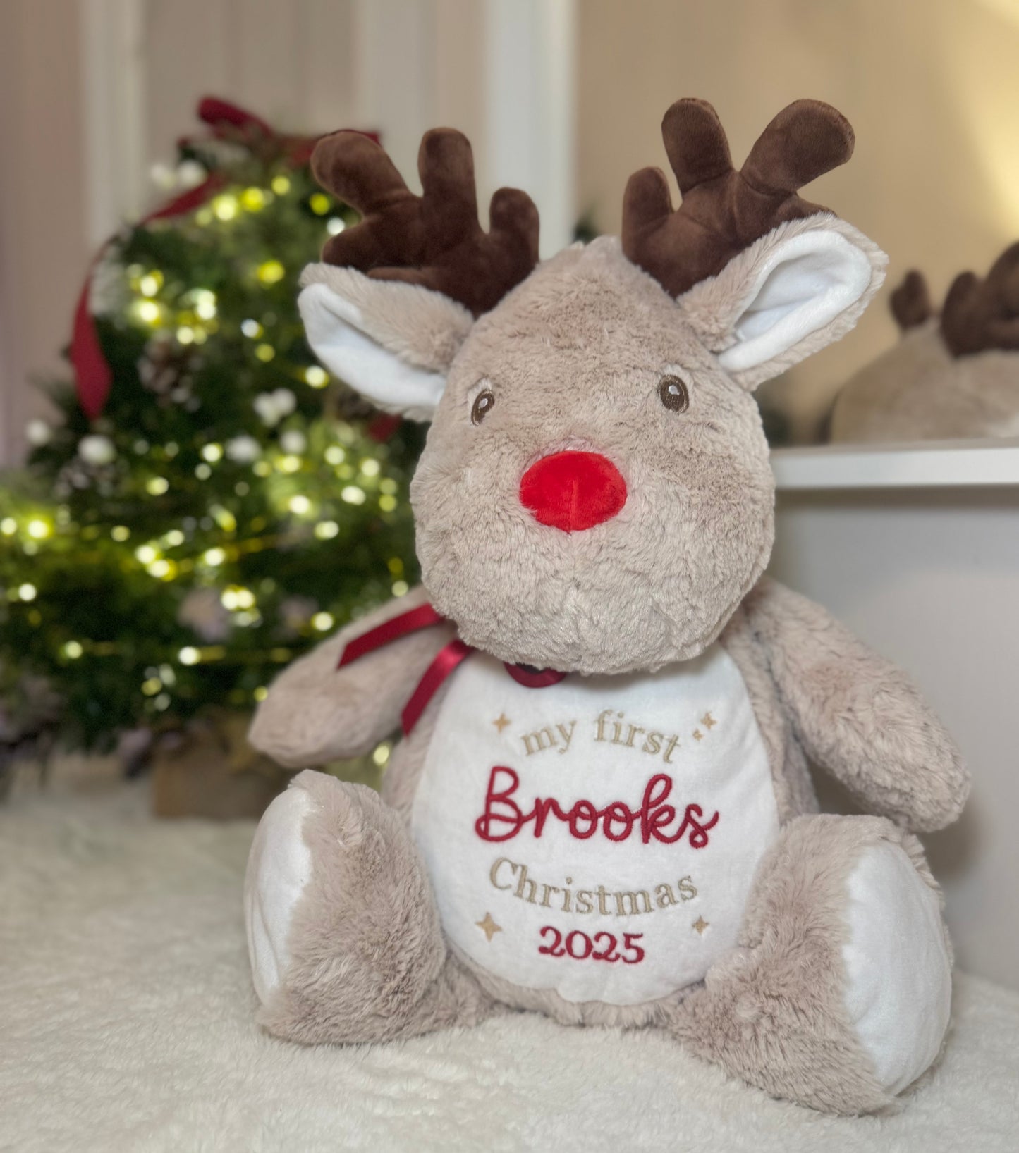 Personalised My First Christmas Rudolph Teddy - Large