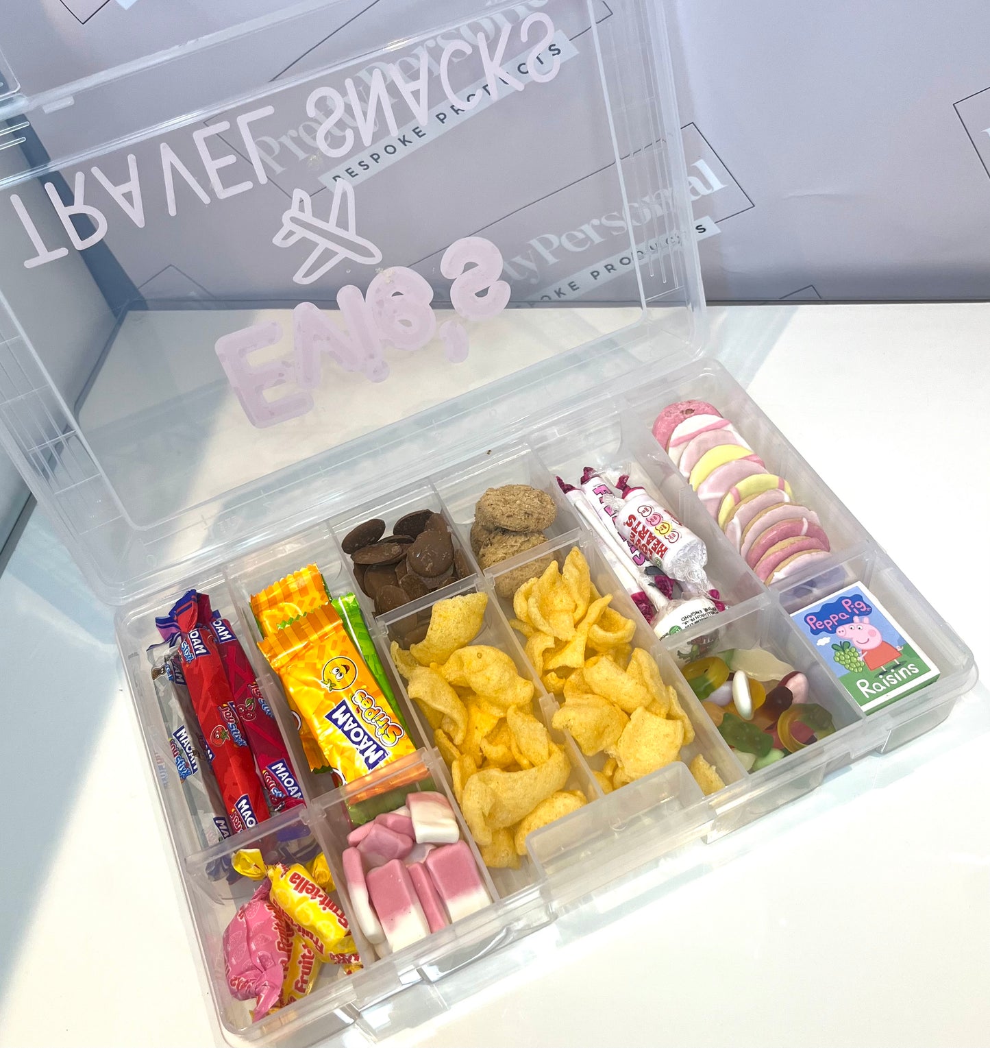 Personalised Travel Snacks Box