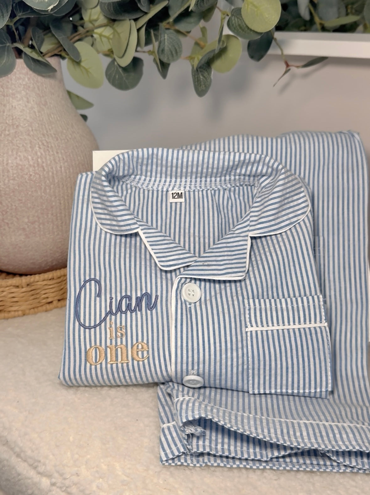 Boys Blue Pinstripe Pjs