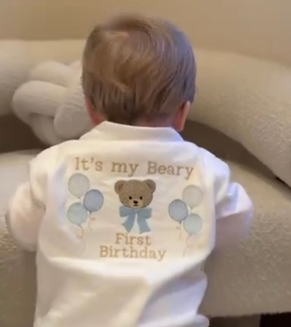 Beary First Birthday Theme - Brushed Cotton PJs