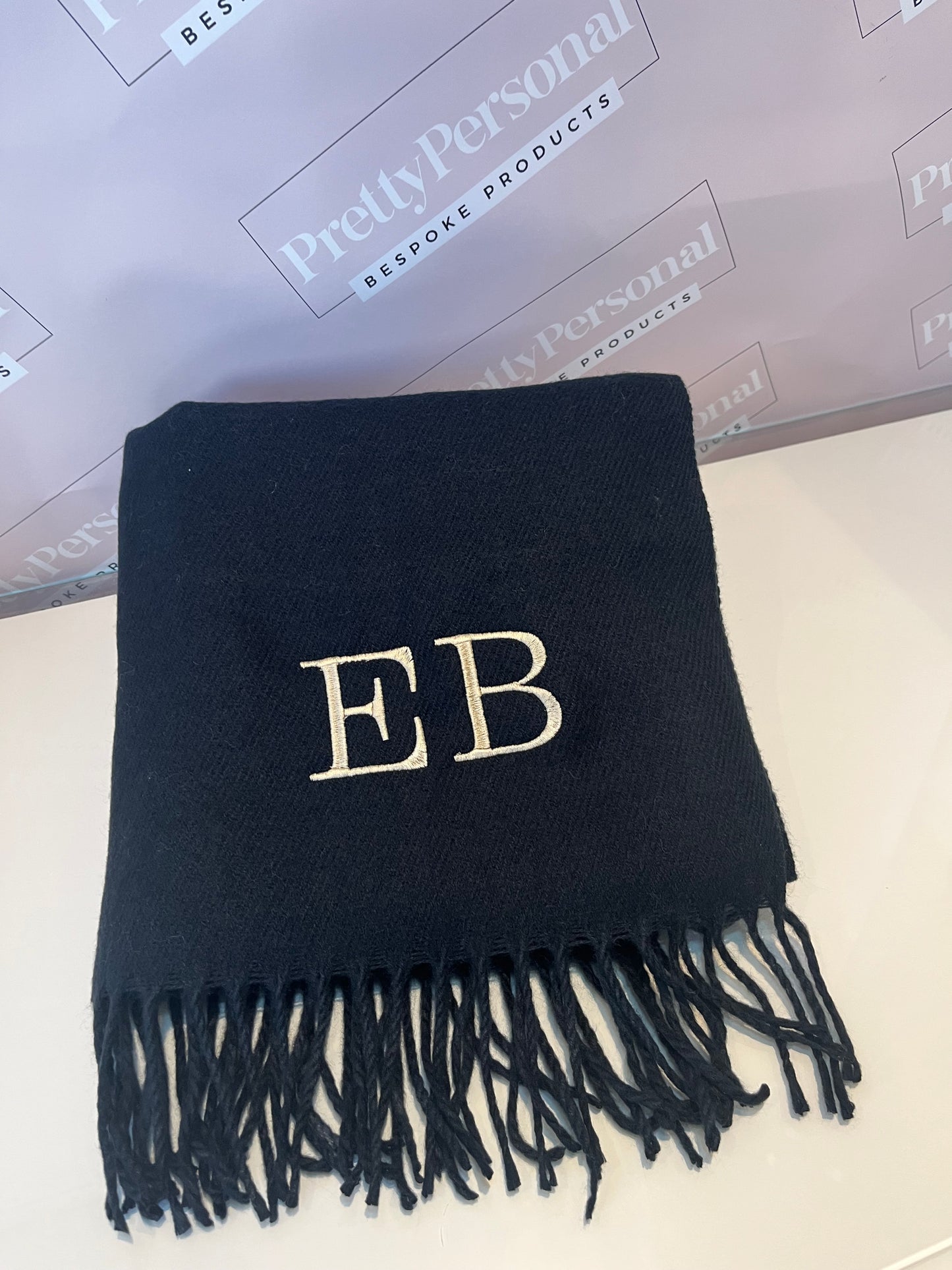 Personalised Luxury Scarf - Black