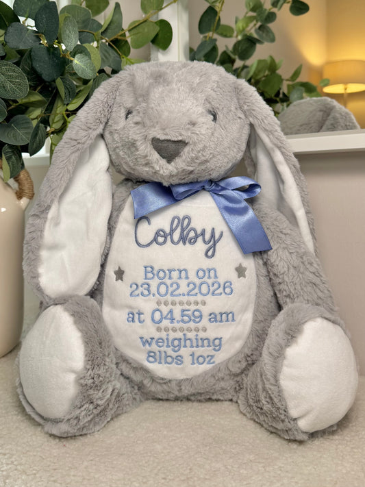 Personalised Bunny 45cm Deluxe - Grey