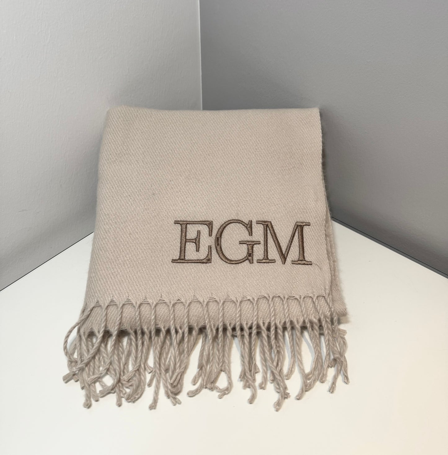 Personalised Luxury Scarf - Almond