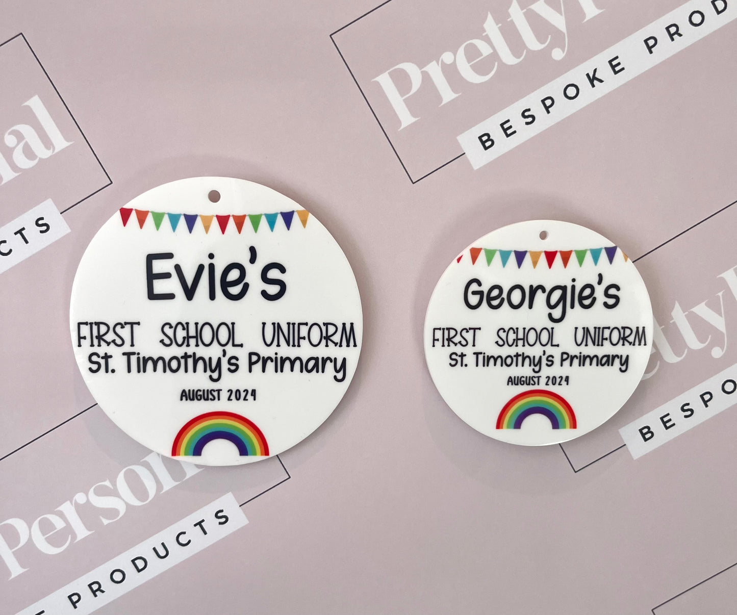 Personalised First School Uniform Hanger Tag