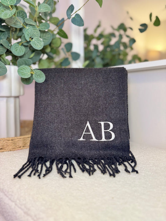 Personalised Luxury Scarf - Charcoal