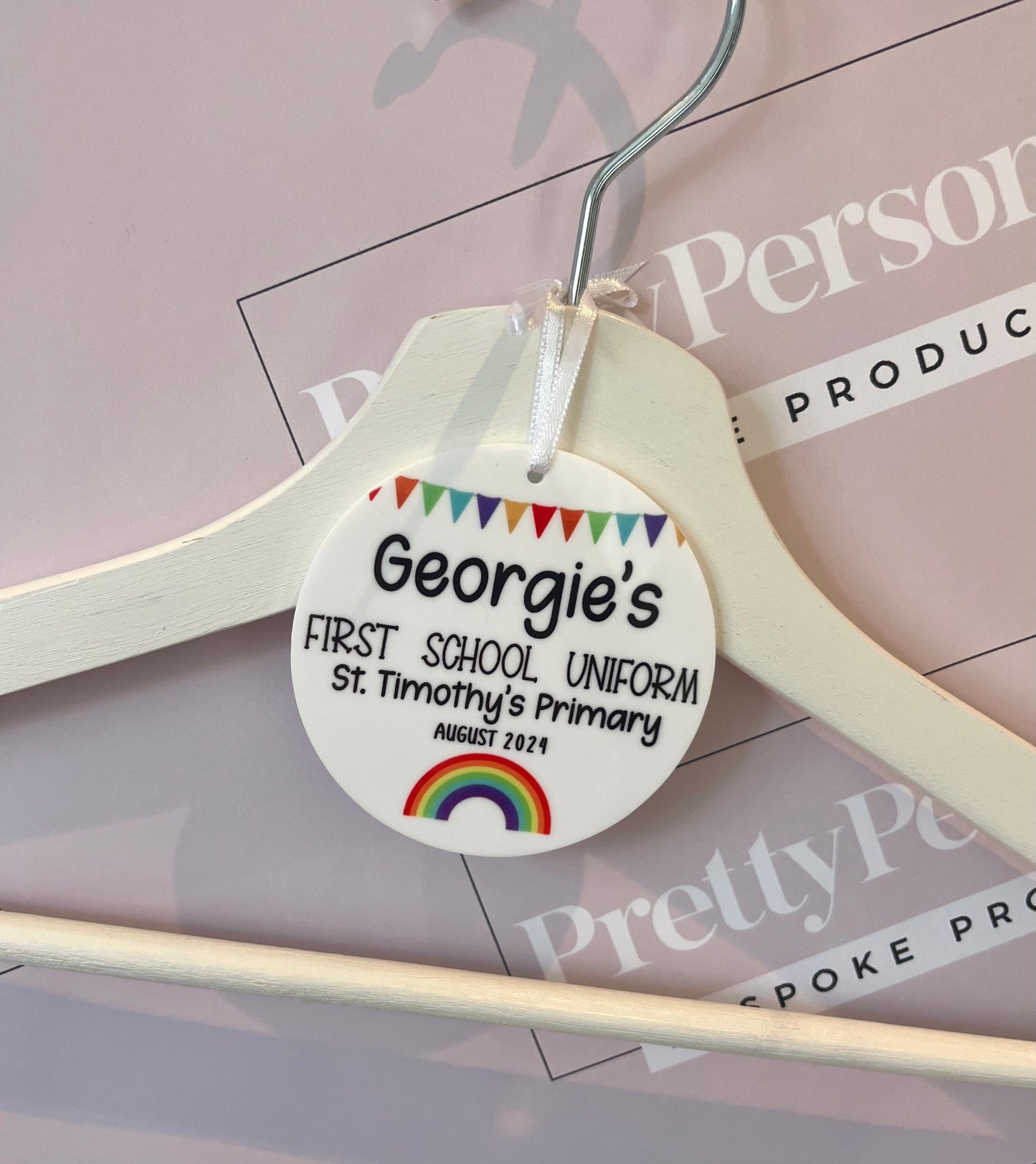 Personalised First School Uniform Hanger Tag