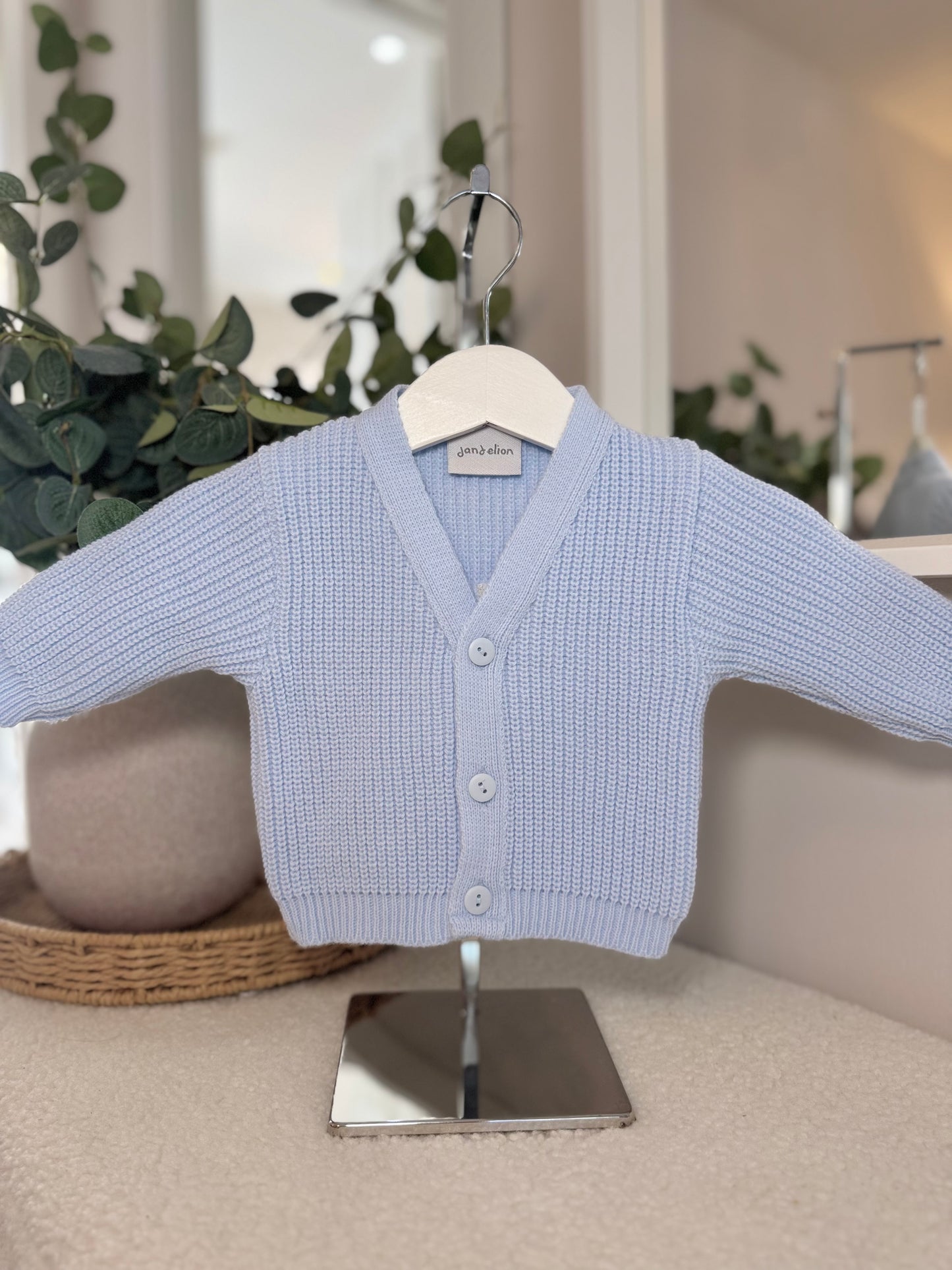 Knitted Personalised Baby Cardigan - Blue