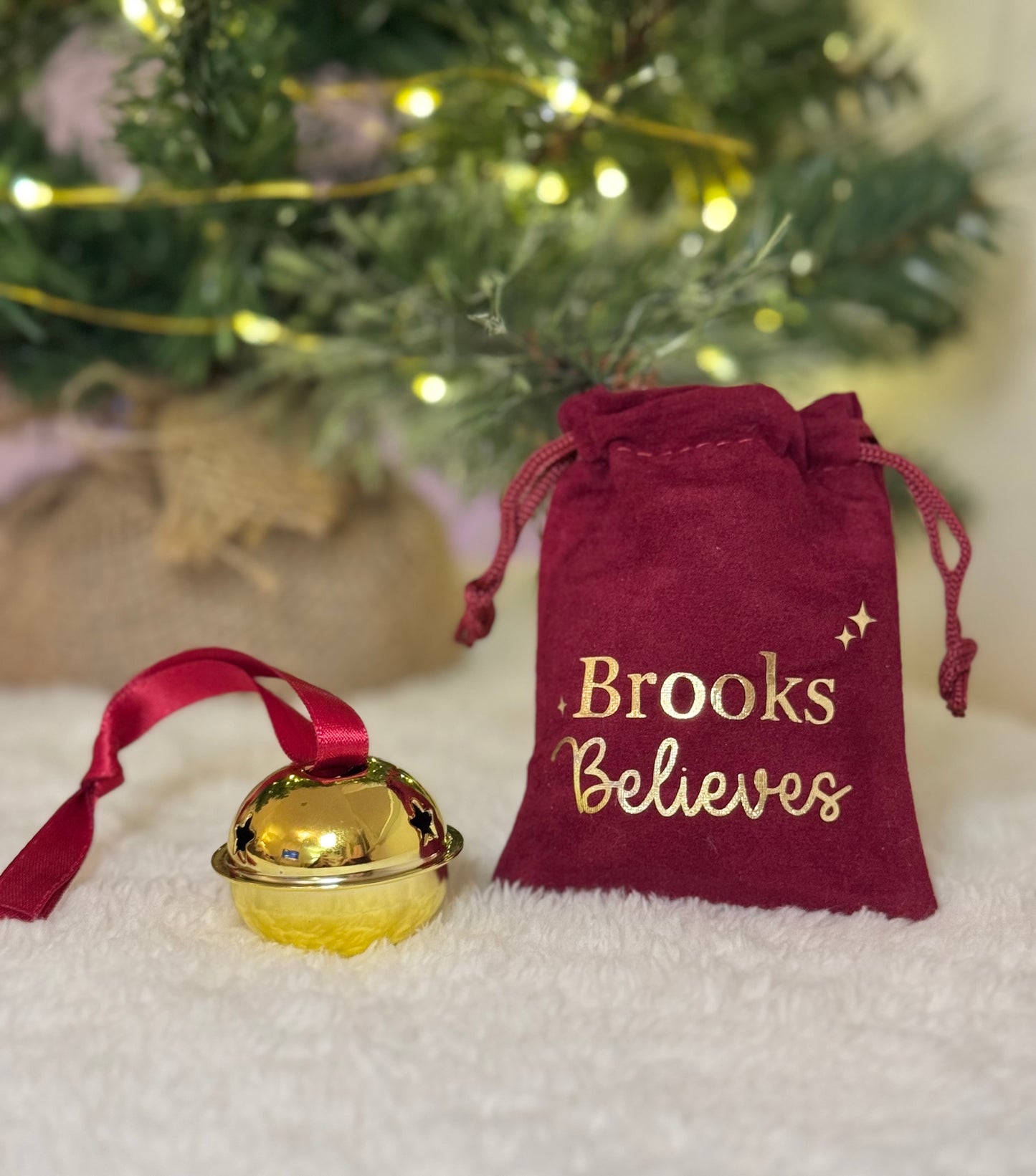 Believe Bell with Personalised Velvet Pouch