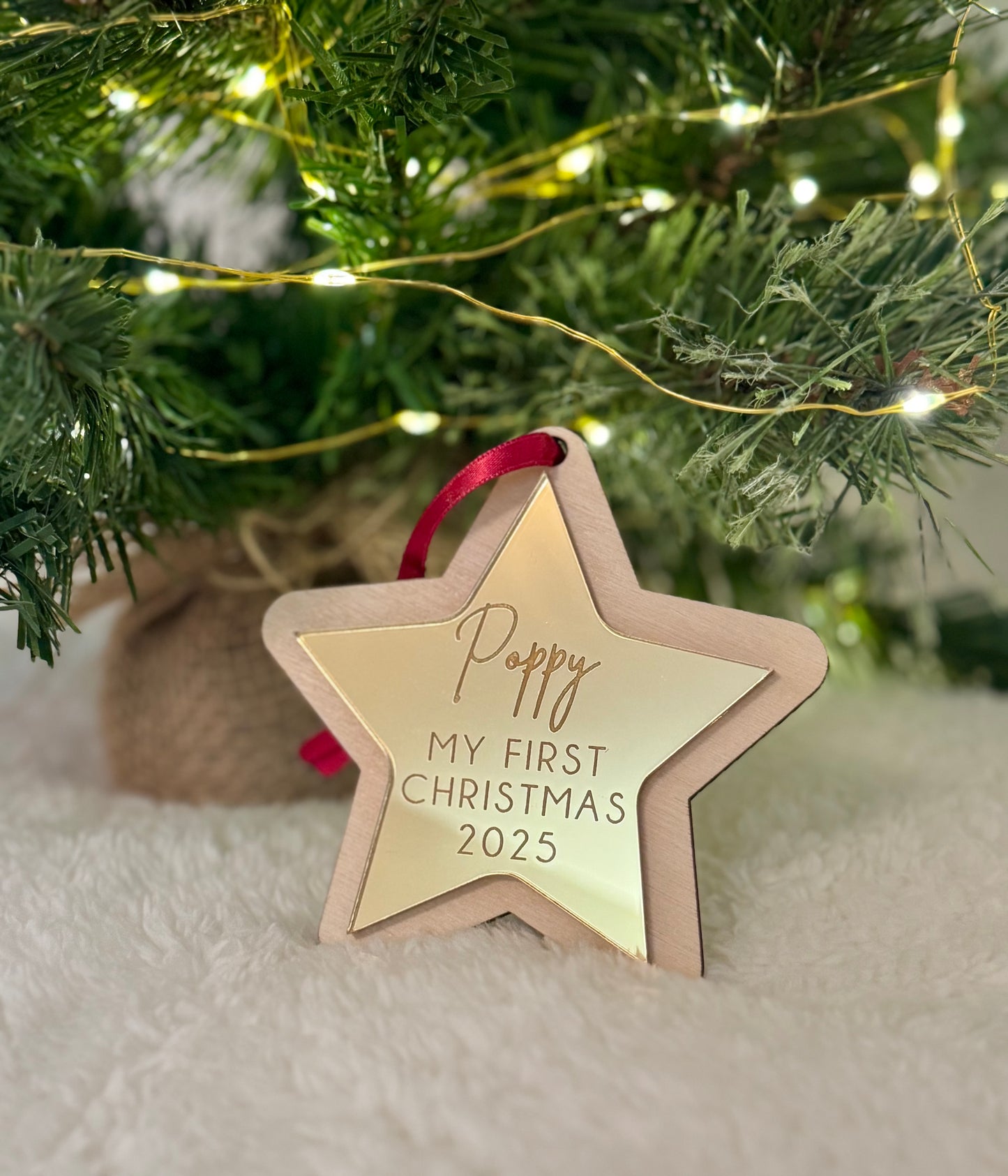 My First Christmas Star Bauble - Gold