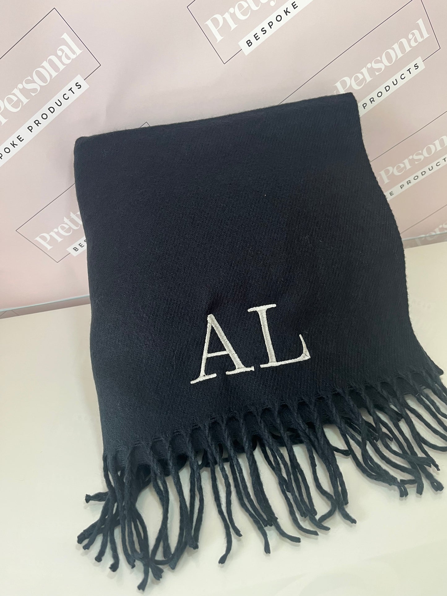 Personalised Luxury Scarf - Black