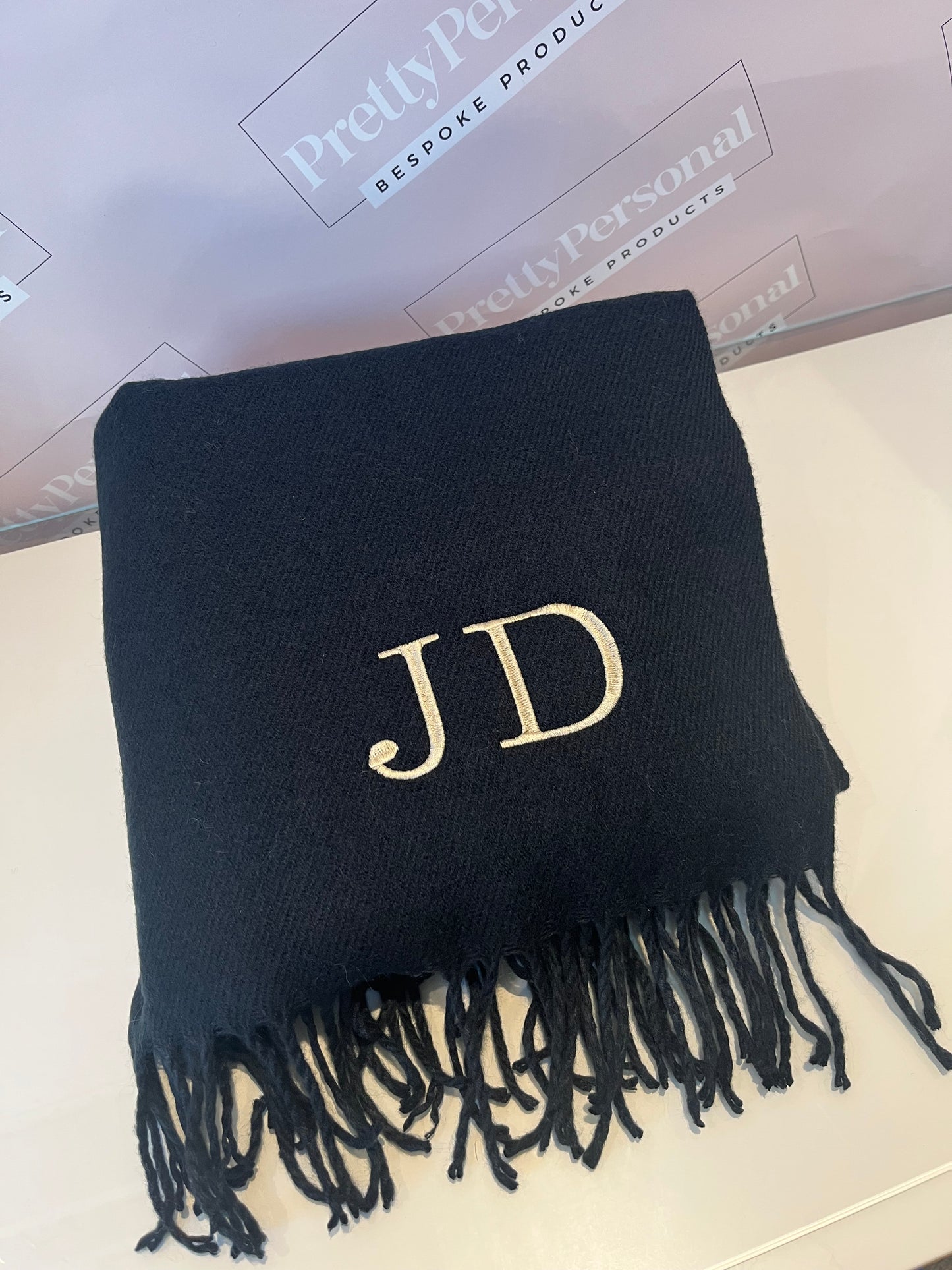 Personalised Luxury Scarf - Black