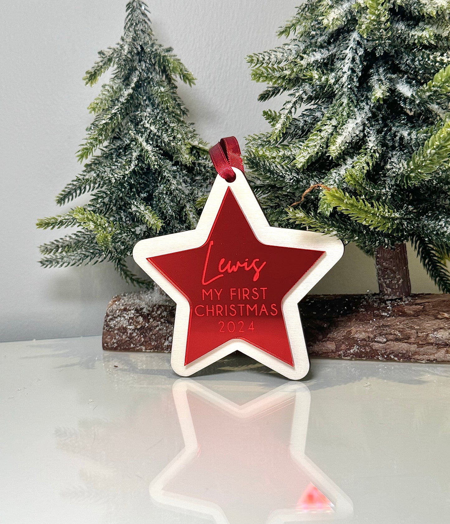 My First Christmas Star Bauble - Red