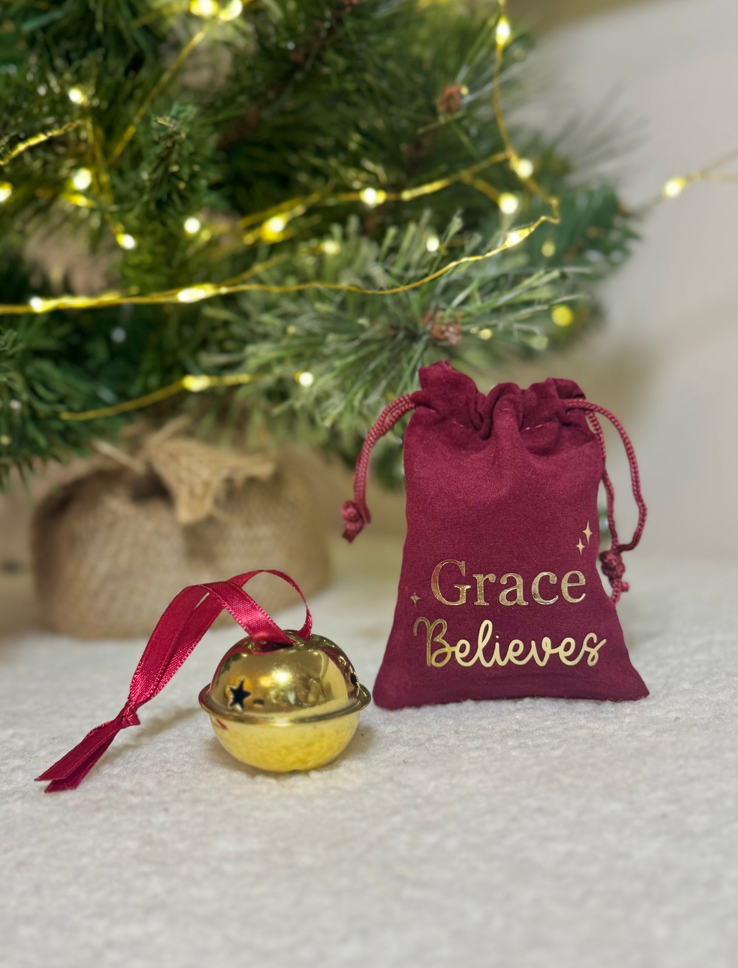 Believe Bell with Personalised Velvet Pouch