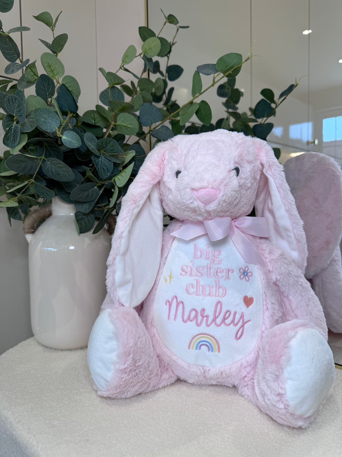 Personalised Bunny 45cm Deluxe - Pink  - Big Sister