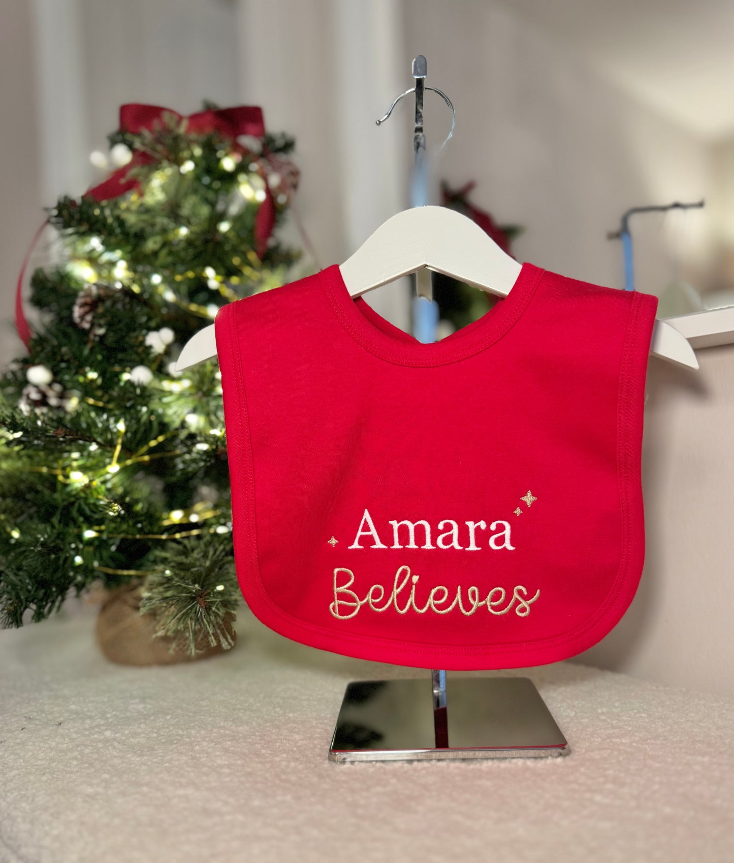 Christmas Baby Bib - Red