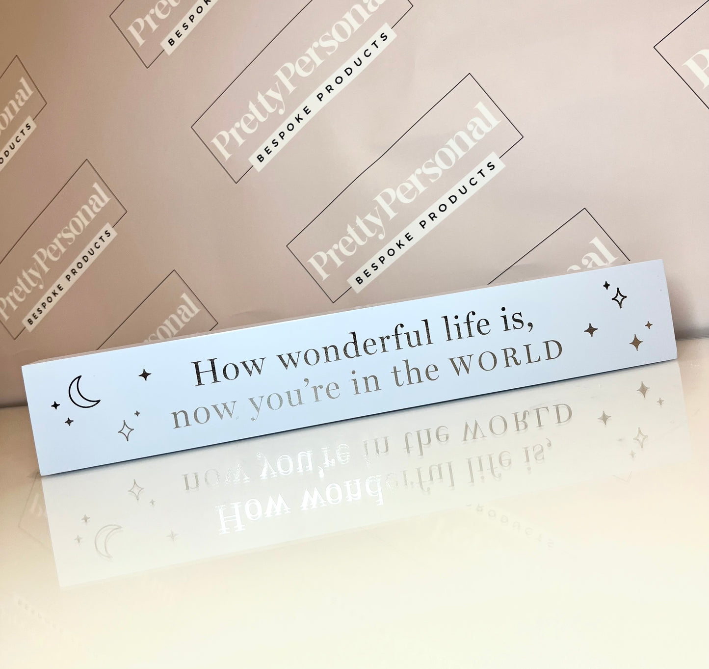 Nursery Plaque - How wonderful life is, Now your in the World.