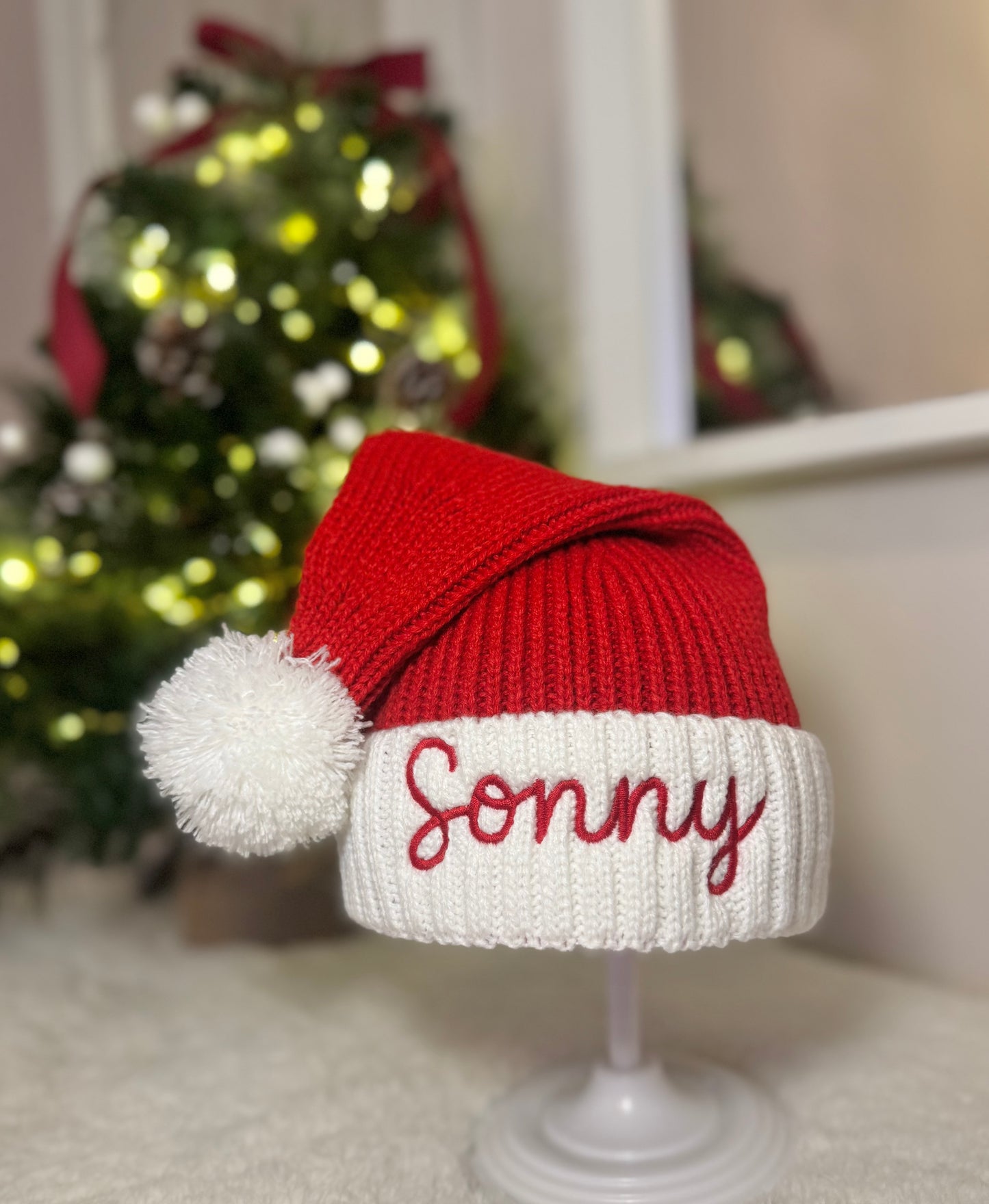 Knitted Baby Santa Hat