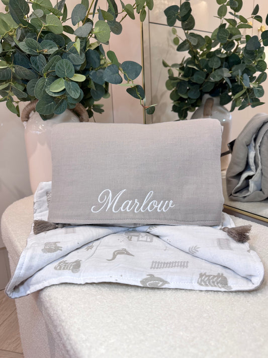 Personalised Lightweight Muslin Baby Blanket