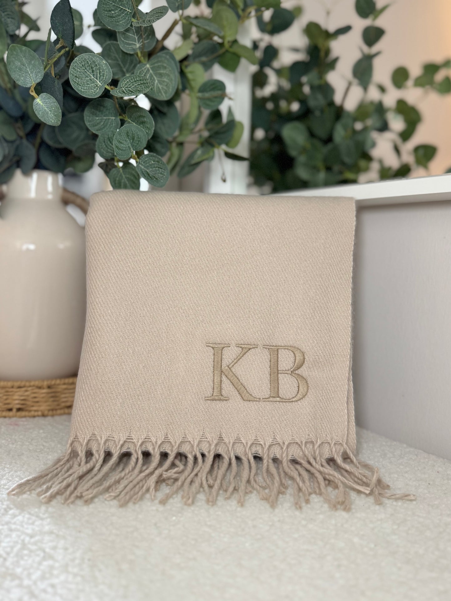 Personalised Luxury Scarf - Almond