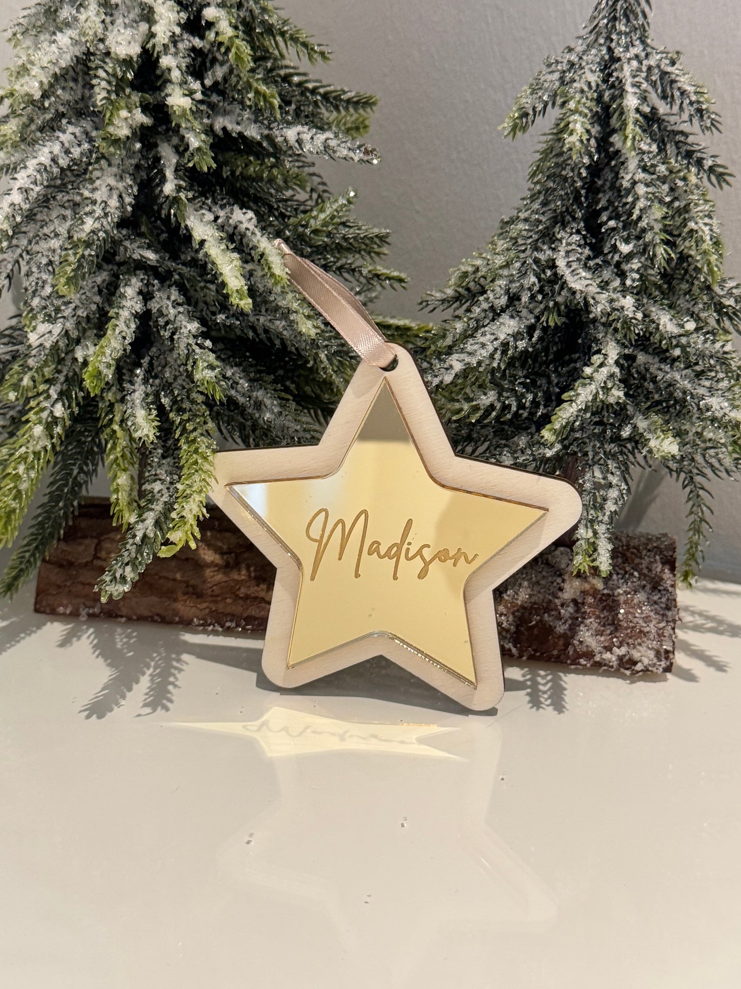 Personalised Star Christmas Bauble - Gold