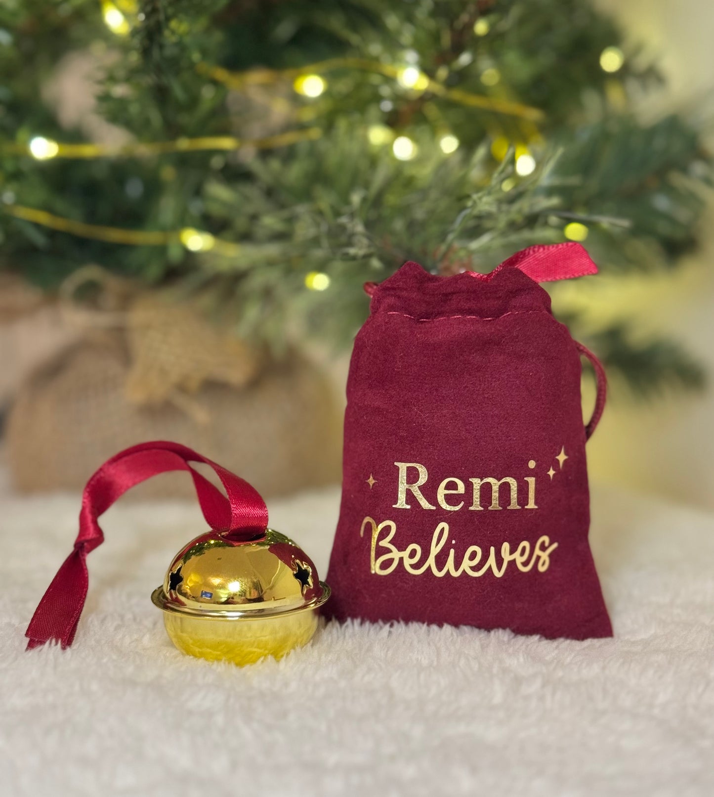 Believe Bell with Personalised Velvet Pouch