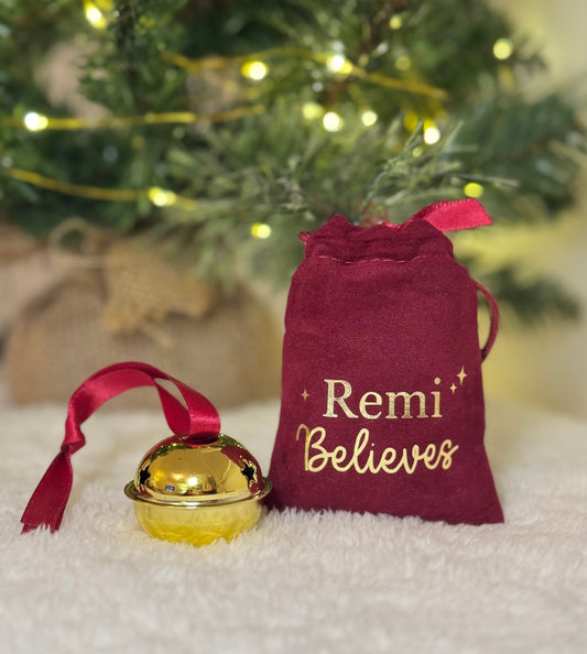 Believe Bell with Personalised Velvet Pouch