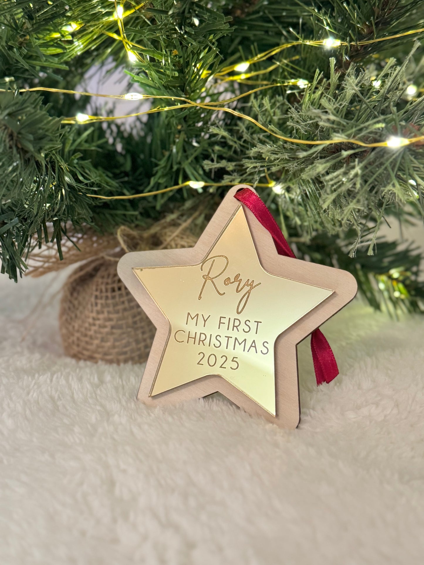 My First Christmas Star Bauble - Gold