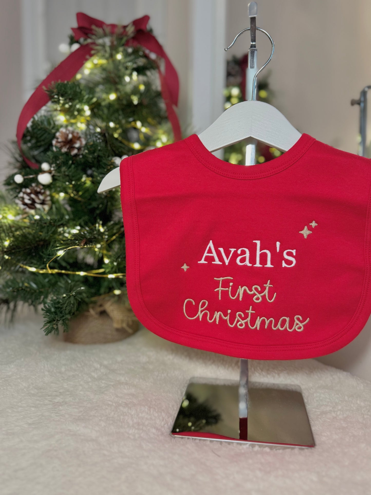 Christmas Baby Bib - Red