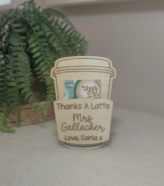 Personalised Coffee Voucher Holder