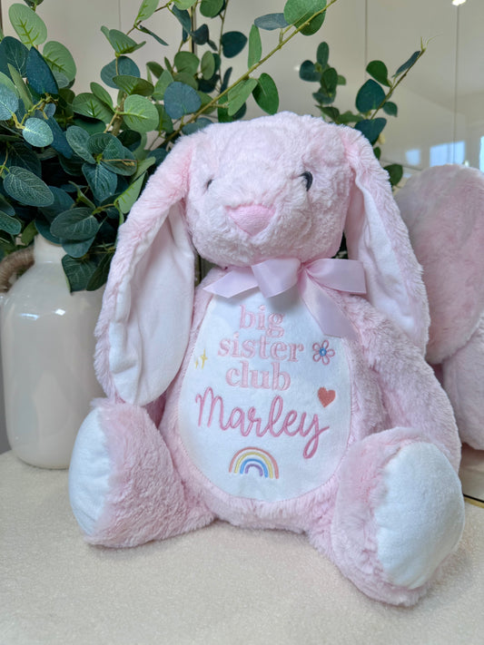 Personalised Bunny 45cm Deluxe - Pink  - Big Sister