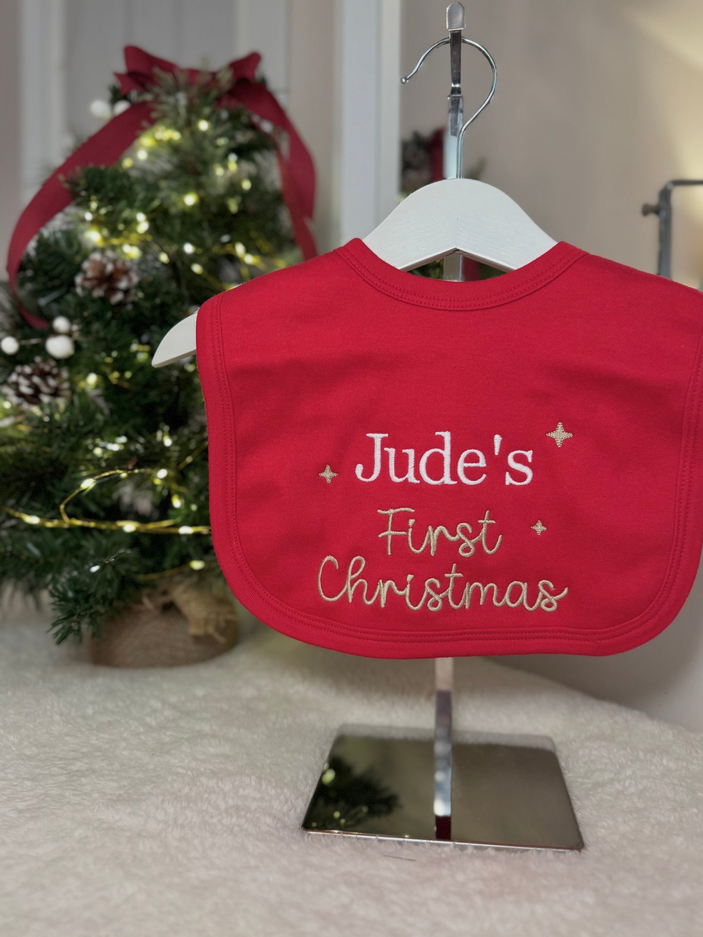 Christmas Baby Bib - Red