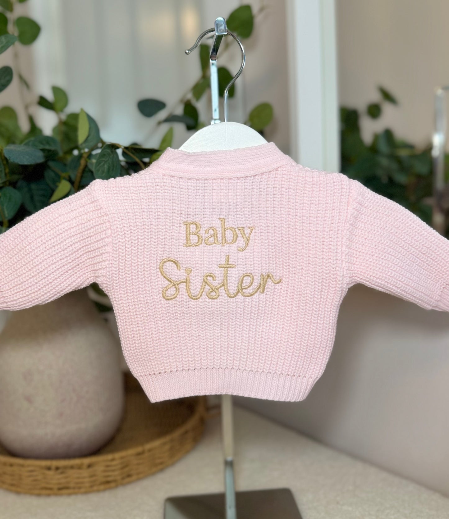Knitted Personalised Baby Cardigan - Pink