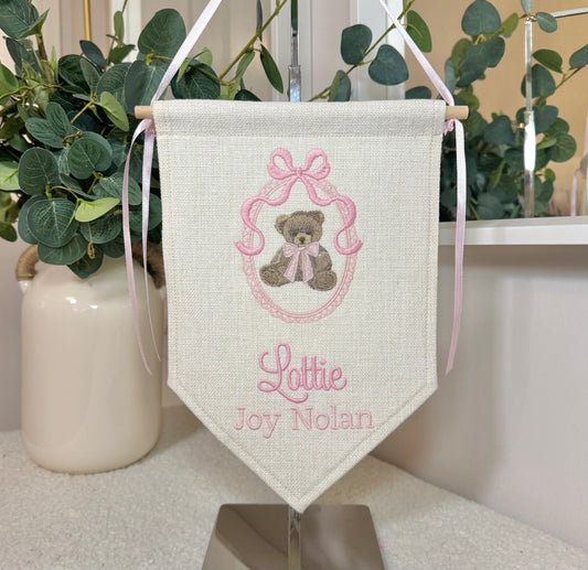Personalised Teddy Bear Nursery Pendant
