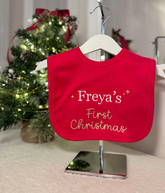 Christmas Baby Bib - Red