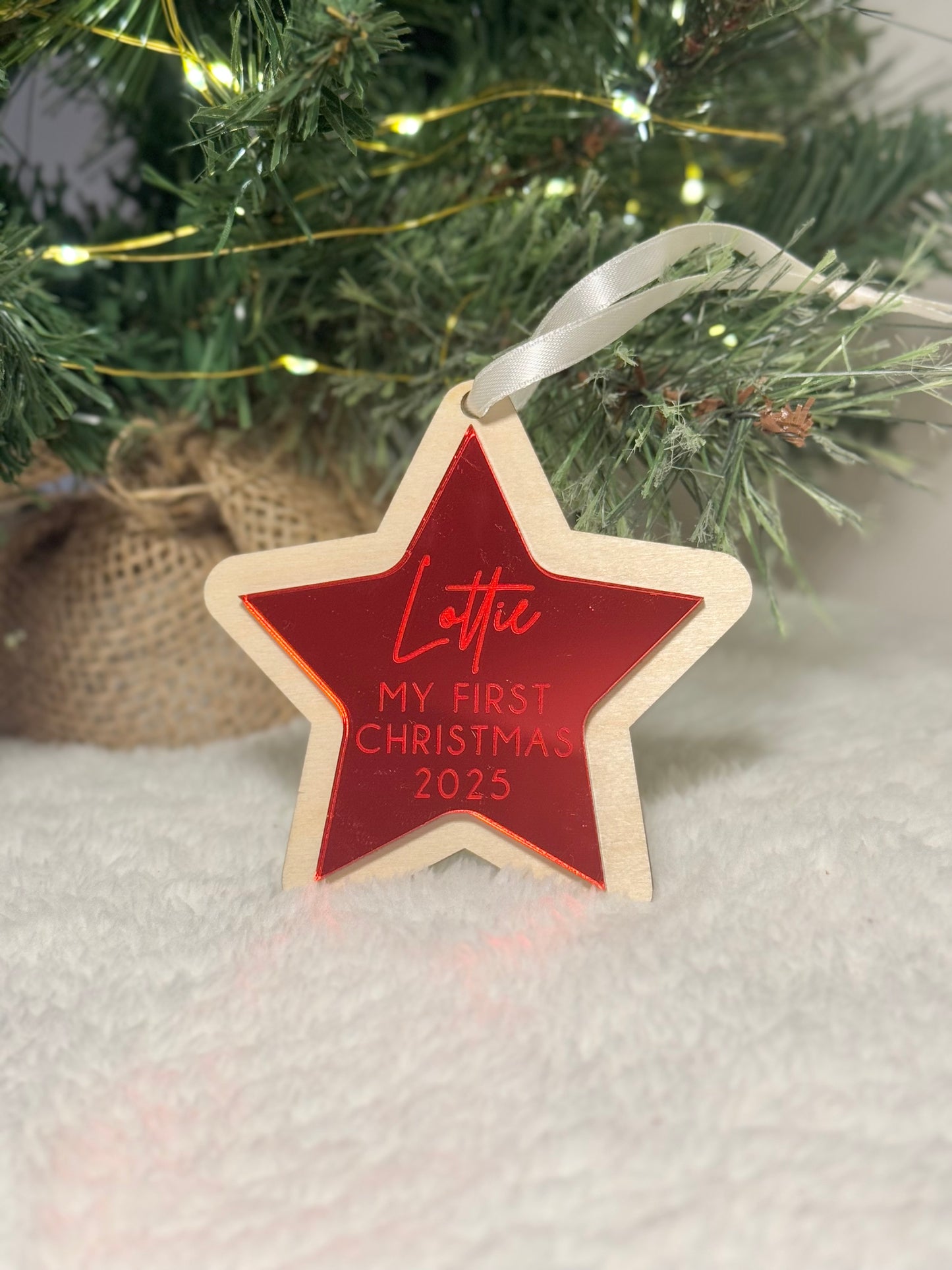 My First Christmas Star Bauble - Red