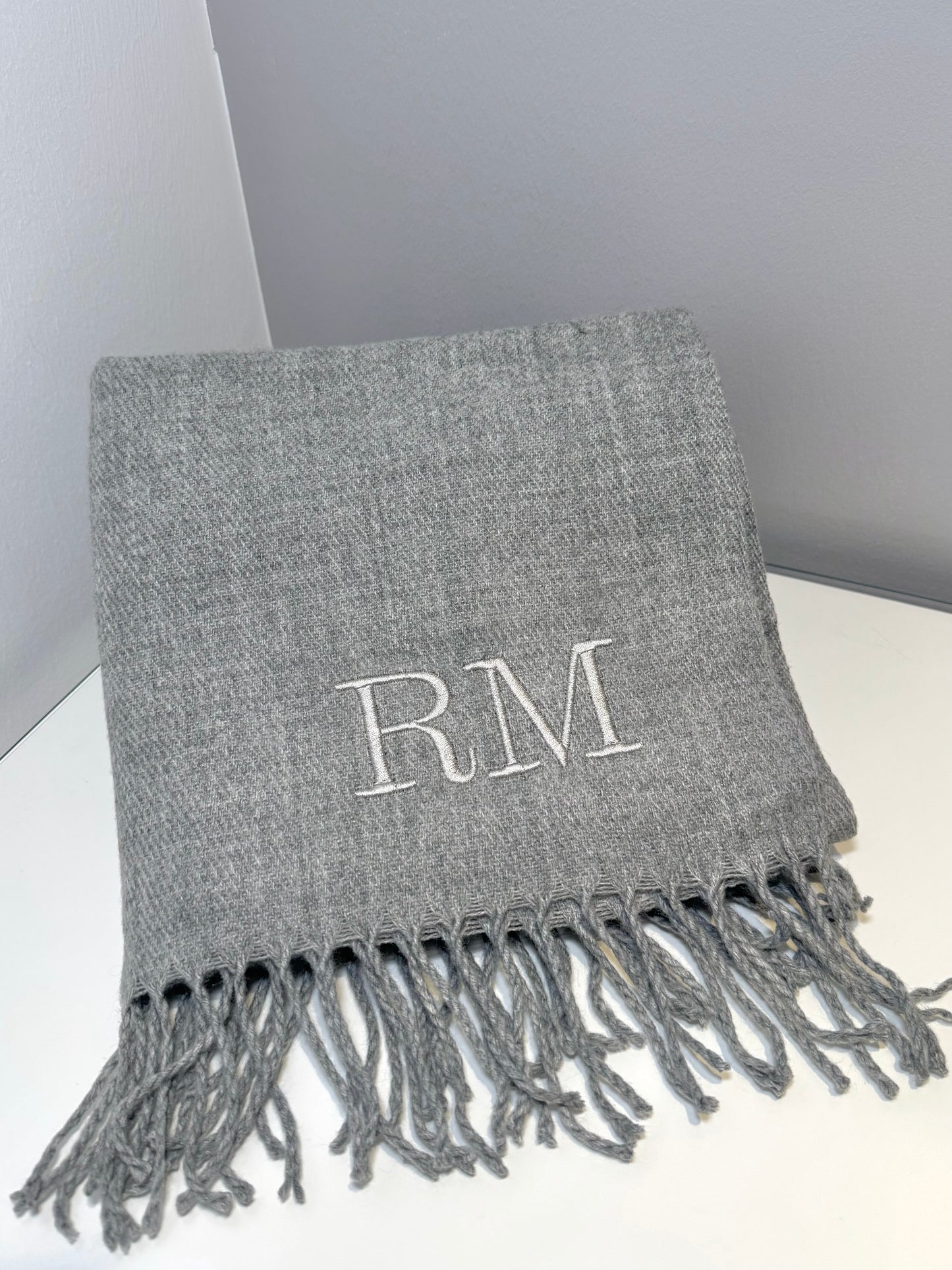 Personalised Luxury Scarf - Heather Grey