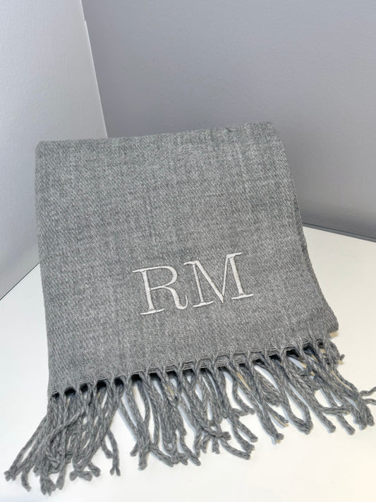 Personalised Luxury Scarf - Heather Grey