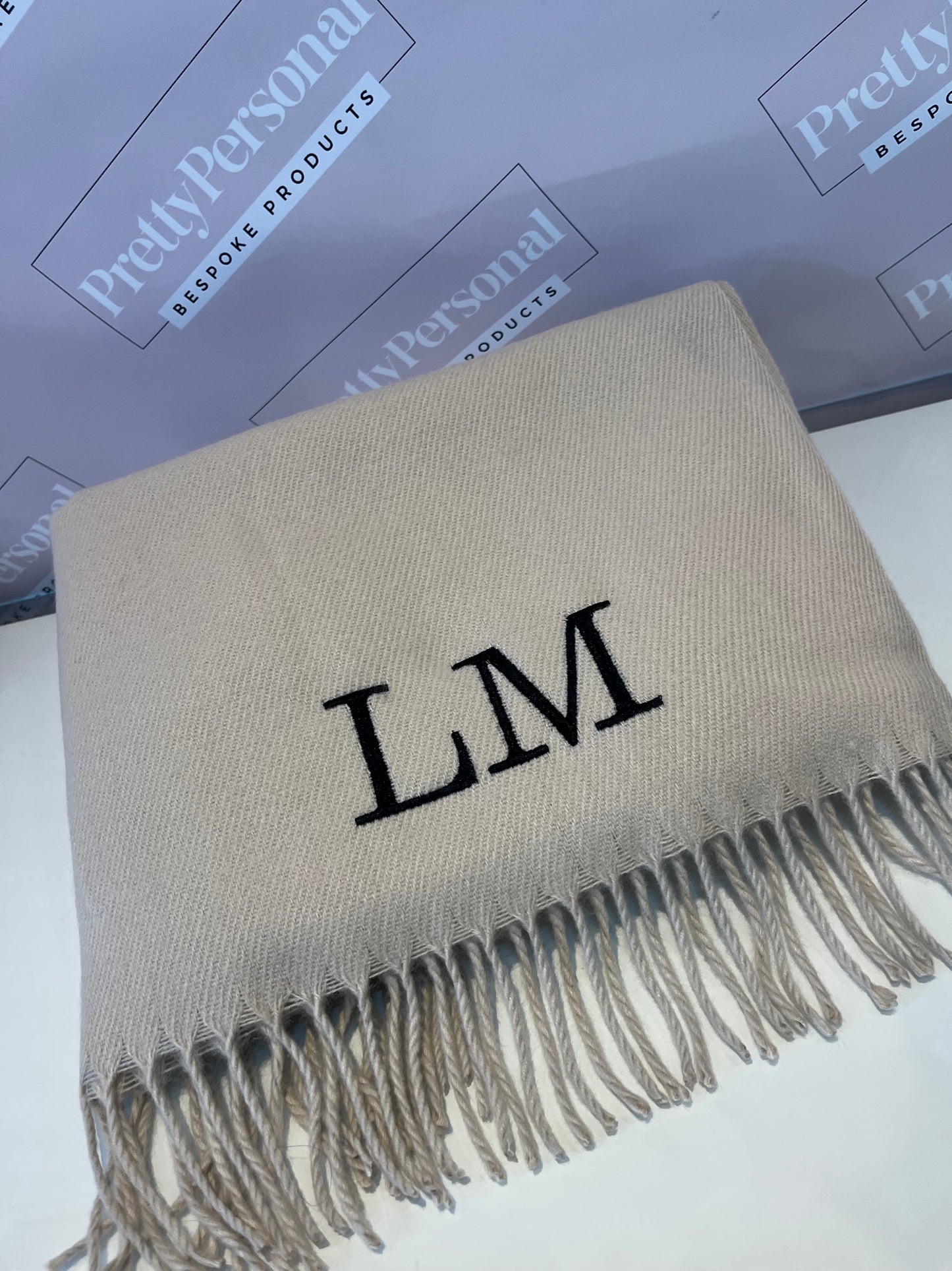 Personalised Luxury Scarf - Almond