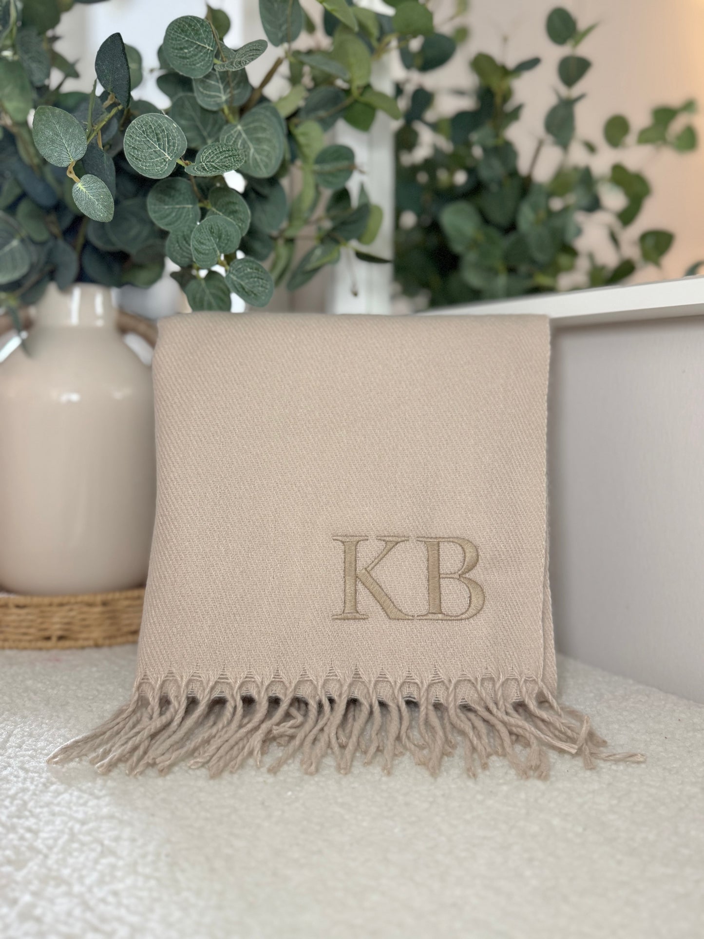 Personalised Luxury Scarf - Almond