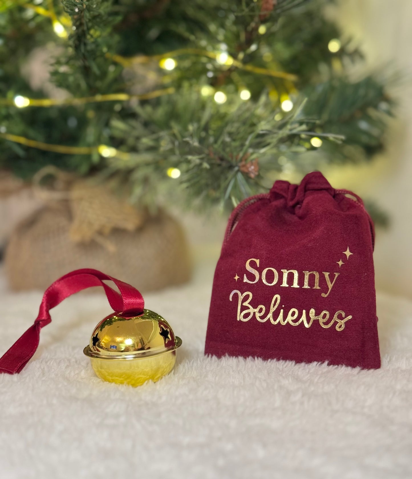 Believe Bell with Personalised Velvet Pouch