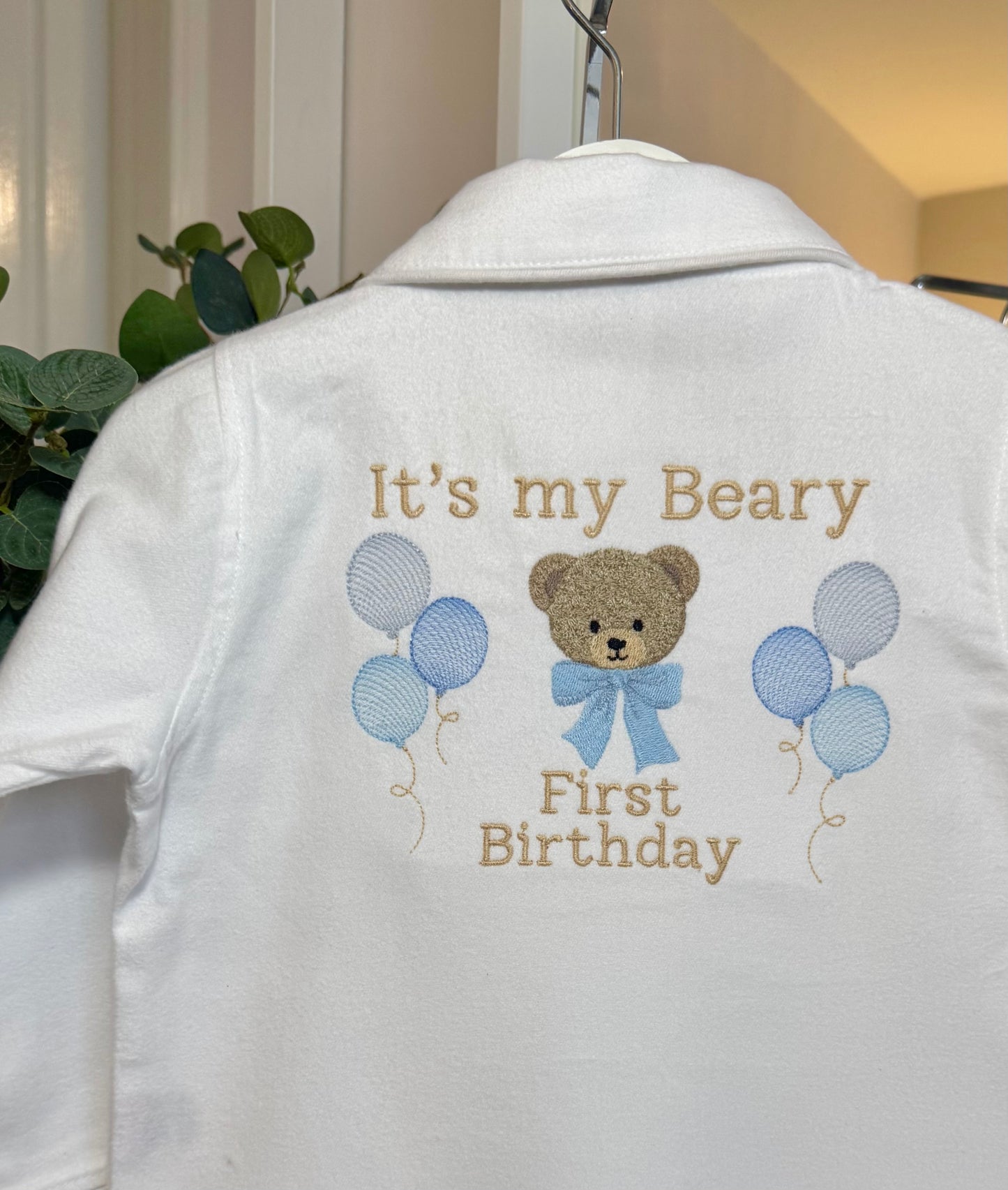 Beary First Birthday Theme - Brushed Cotton PJs